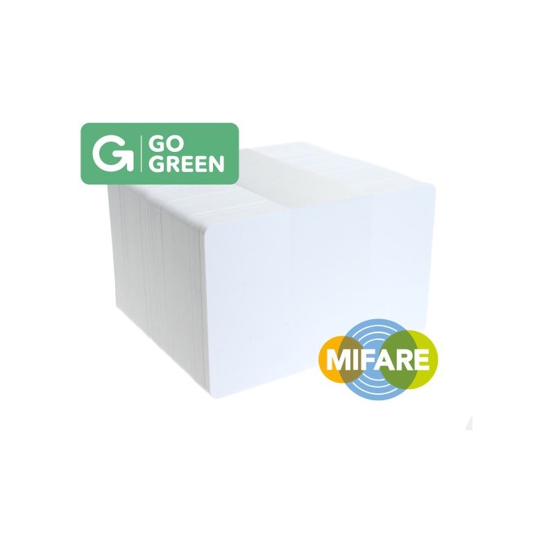 Picture of Recycled plastic card MIFARE Classic® 1K EV1 / S50 blank white made from 85% recycled plastic - CR80. 70102320