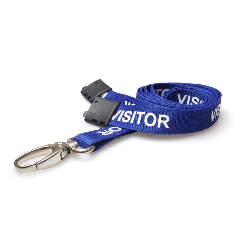 Billede af Visitor blå lanyard / Halssnor / Keyhanger / Nøglesnor / Halsrem 15 mm med metal krog. 60270601